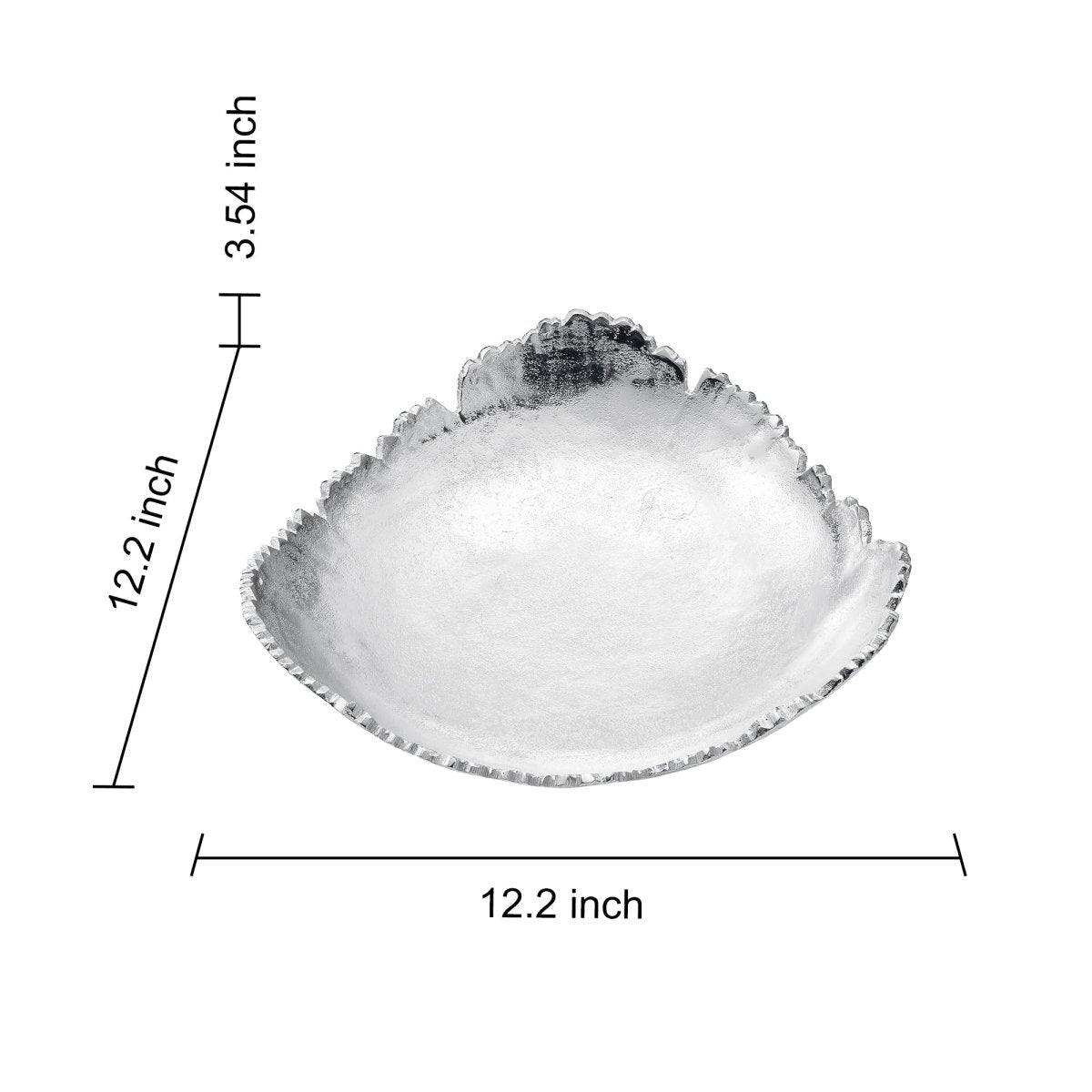 Silver Platter Bowl – Modern Aluminum Decorative Centerpiece with Textured Metallic Finish - HOUSE OF SHE