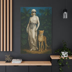 Sleek Safari Wall Art - Cool Woman and Leopard Canvas Print - HOUSE OF SHE