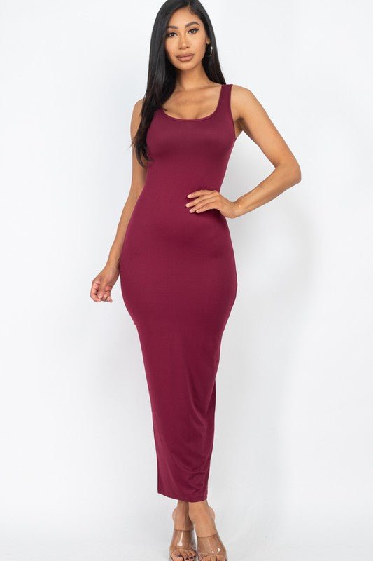 Sleeveless Basic Maxi Dress - HOUSE OF SHE