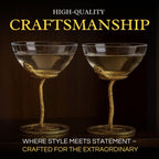 Snake Serpent Cocktail Glasses - 2 Set Gold Design Unique Reptile Inspired Barware - HOUSE OF SHE