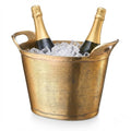Solid Bronze Gold 12-Quart Double-Walled Insulated Ice Bucket & Champagne Cooler (13.4" x 9.45") - HOUSE OF SHE