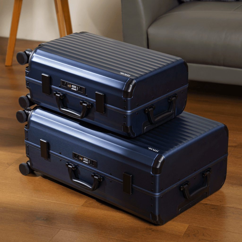 SPACE Aluminum Suitcase Navy - HOUSE OF SHE