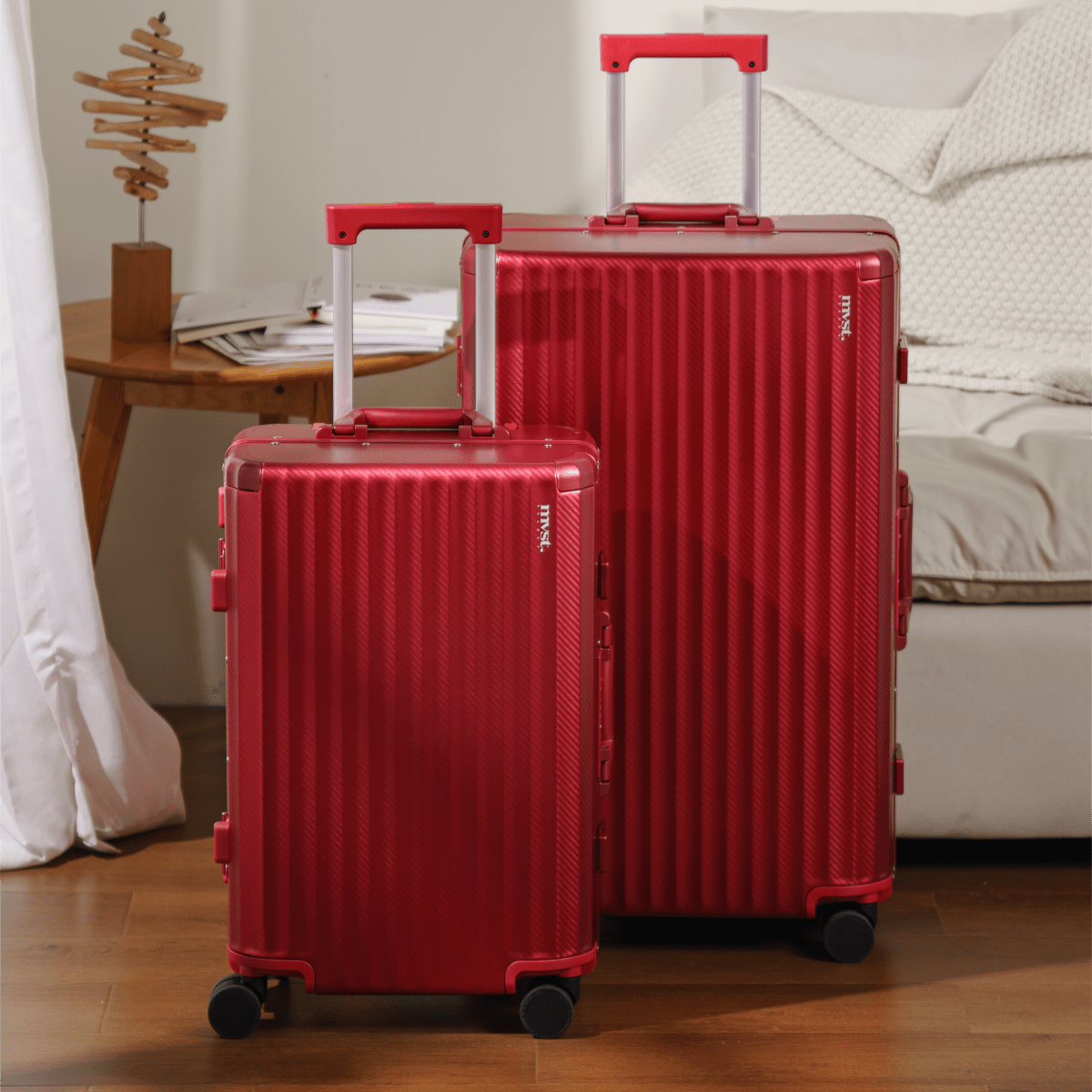 SPACE Aluminum Suitcase Red - HOUSE OF SHE
