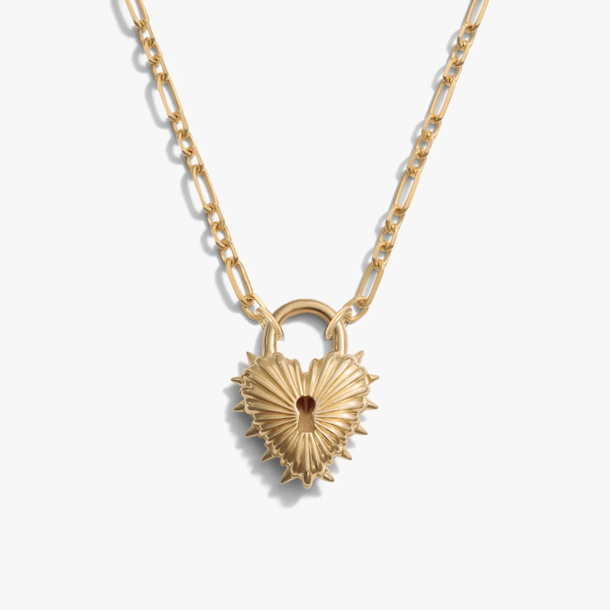 Spiked Heart Locket Statement Necklace - HOUSE OF SHE