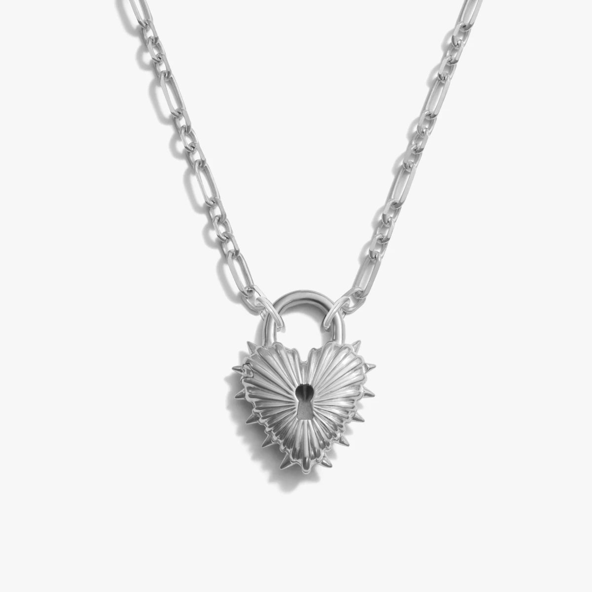 Spiked Heart Locket Statement Necklace - HOUSE OF SHE