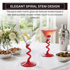 Spiral Stem Martini Glasses - HOUSE OF SHE