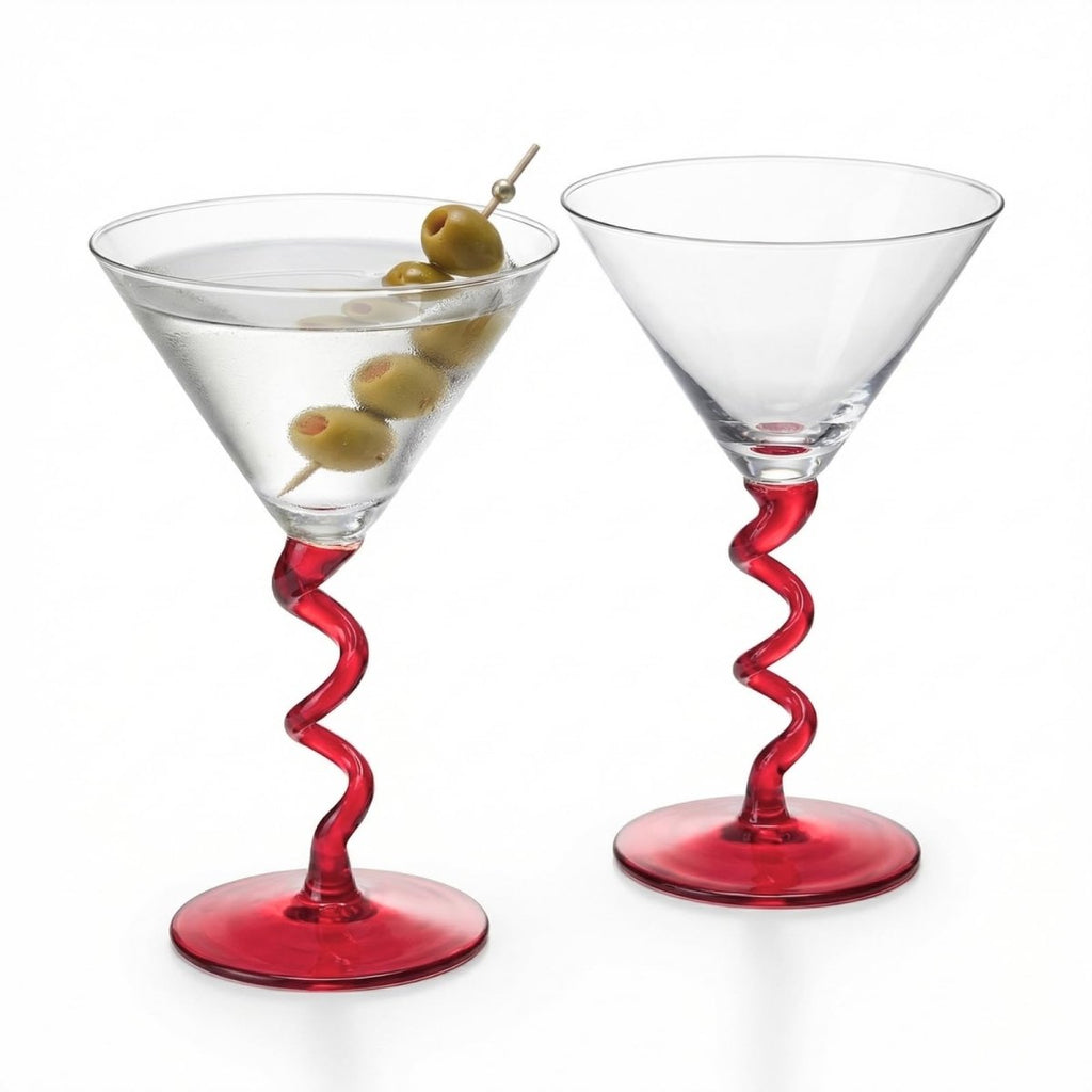 Spiral Stem Martini Glasses - HOUSE OF SHE