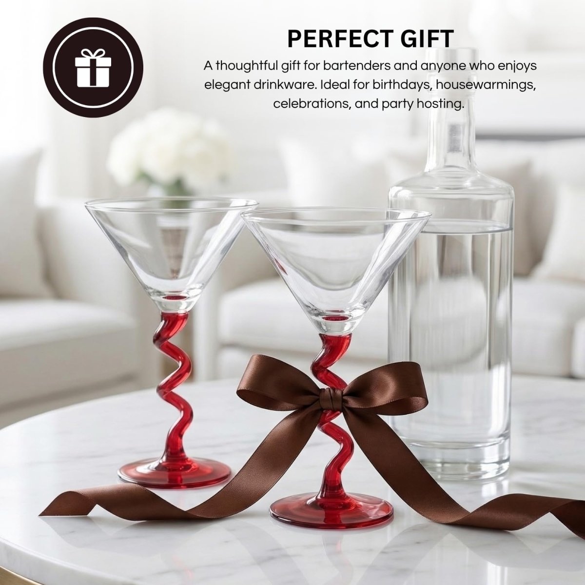 Spiral Stem Martini Glasses - HOUSE OF SHE
