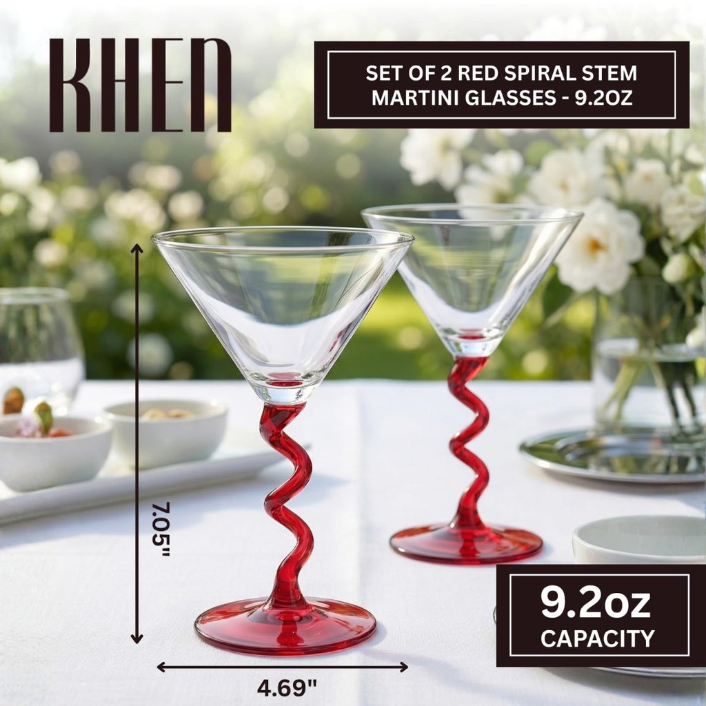 Spiral Stem Martini Glasses - HOUSE OF SHE