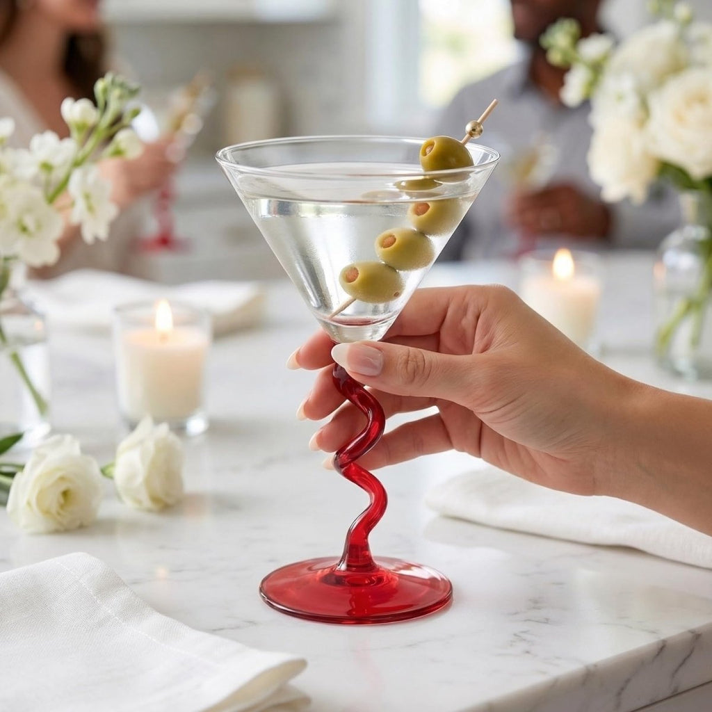 Spiral Stem Martini Glasses - HOUSE OF SHE