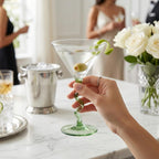 Spiral Stem Martini Glasses Set of 2, 9.2oz 7.05" Green - HOUSE OF SHE