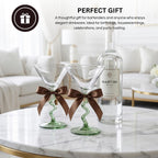Spiral Stem Martini Glasses Set of 2, 9.2oz 7.05" Green - HOUSE OF SHE