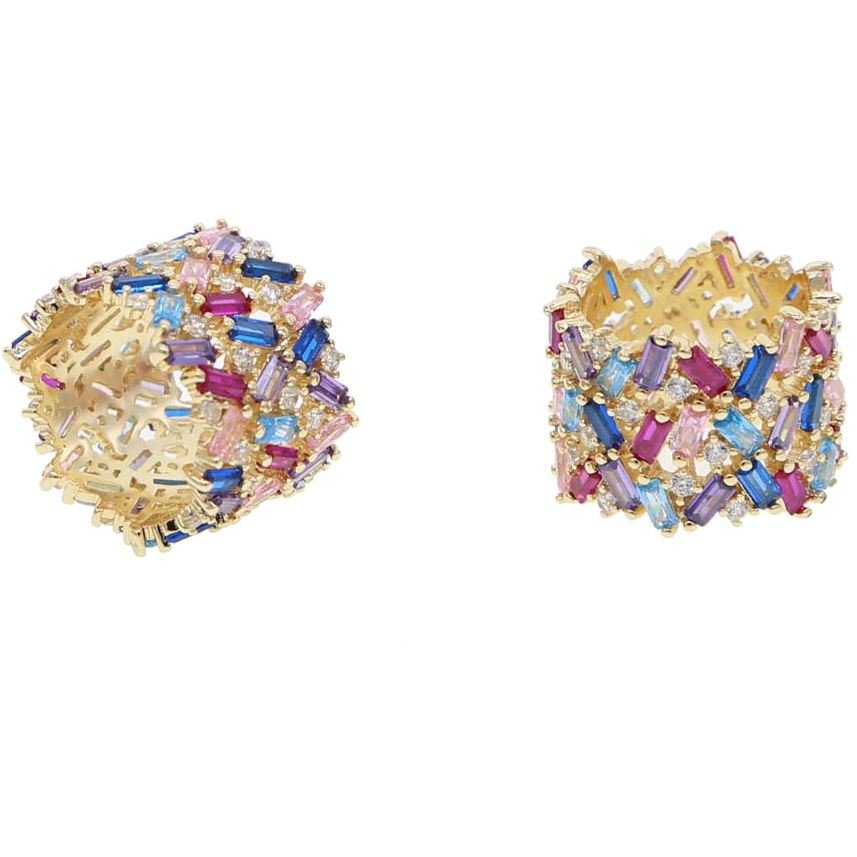 Stacie Rainbow Baguette Ring - HOUSE OF SHE