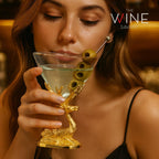 Stag Antler Cocktail Glasses Set of 2 Gold Deer Design Elegant Animal Inspired Barware - HOUSE OF SHE