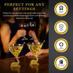 Stag Antler Cocktail Glasses Set of 2 Gold Deer Design Elegant Animal Inspired Barware - HOUSE OF SHE