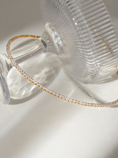 Stainless Steel Inlaid Zircon Necklace - HOUSE OF SHE