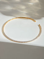 Stainless Steel Inlaid Zircon Necklace - HOUSE OF SHE