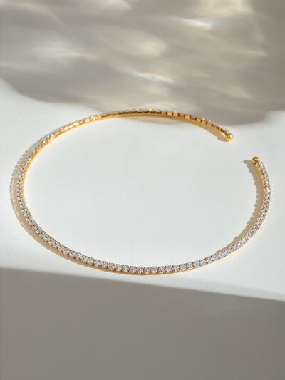 Stainless Steel Inlaid Zircon Necklace - HOUSE OF SHE