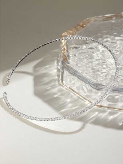 Stainless Steel Inlaid Zircon Necklace - HOUSE OF SHE