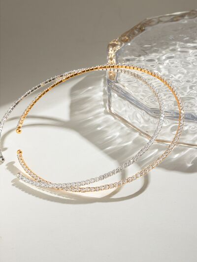 Stainless Steel Inlaid Zircon Necklace - HOUSE OF SHE