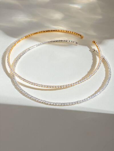 Stainless Steel Inlaid Zircon Necklace - HOUSE OF SHE