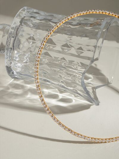 Stainless Steel Inlaid Zircon Necklace - HOUSE OF SHE