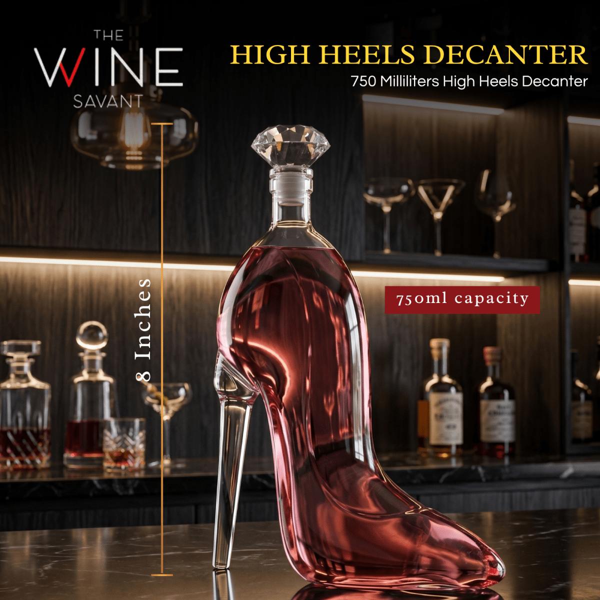 Stiletto Whiskey And Wine Decanter Premium Barware Gift Elegant Drinkware Collection - HOUSE OF SHE
