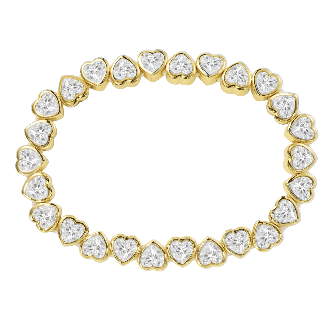 Stretchy Bezel Heart Bracelet - HOUSE OF SHE