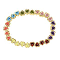 Stretchy Bezel Heart Bracelet Rainbow - HOUSE OF SHE