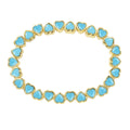 Stretchy Bezel Heart Bracelet Turquoise - HOUSE OF SHE