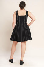SUGAR STRIPE JACQUARD SWEATER MINI DRESS - HOUSE OF SHE