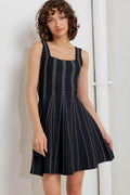SUGAR STRIPE JACQUARD SWEATER MINI DRESS - HOUSE OF SHE