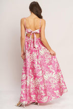SUMMER HEAT FLORAL WOVEN MAXI DRESS - HOUSE OF SHE