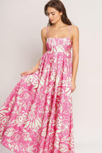 SUMMER HEAT FLORAL WOVEN MAXI DRESS - HOUSE OF SHE