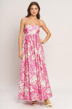 SUMMER HEAT FLORAL WOVEN MAXI DRESS - HOUSE OF SHE