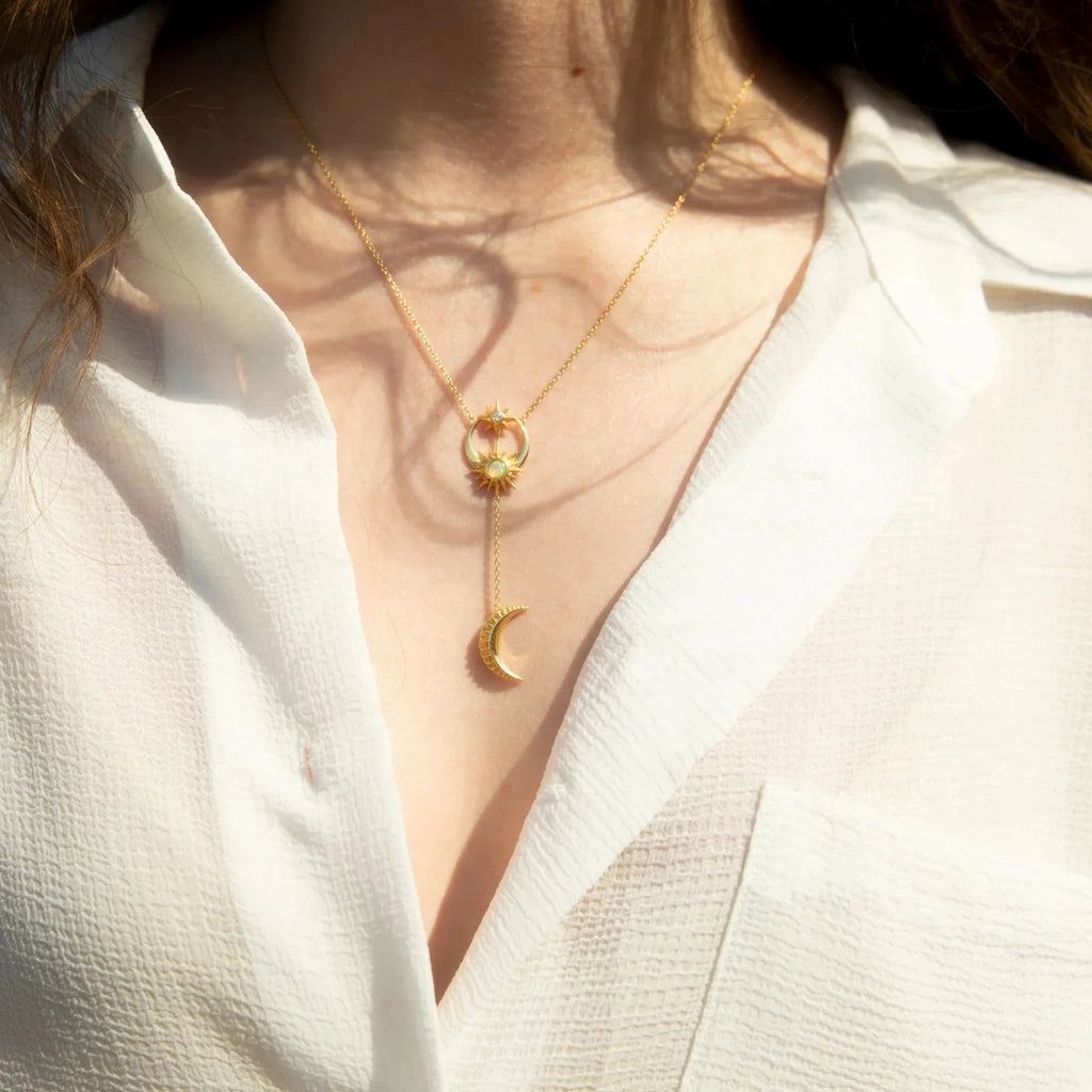 Sun / Moon & Stars Lariat Necklace - HOUSE OF SHE