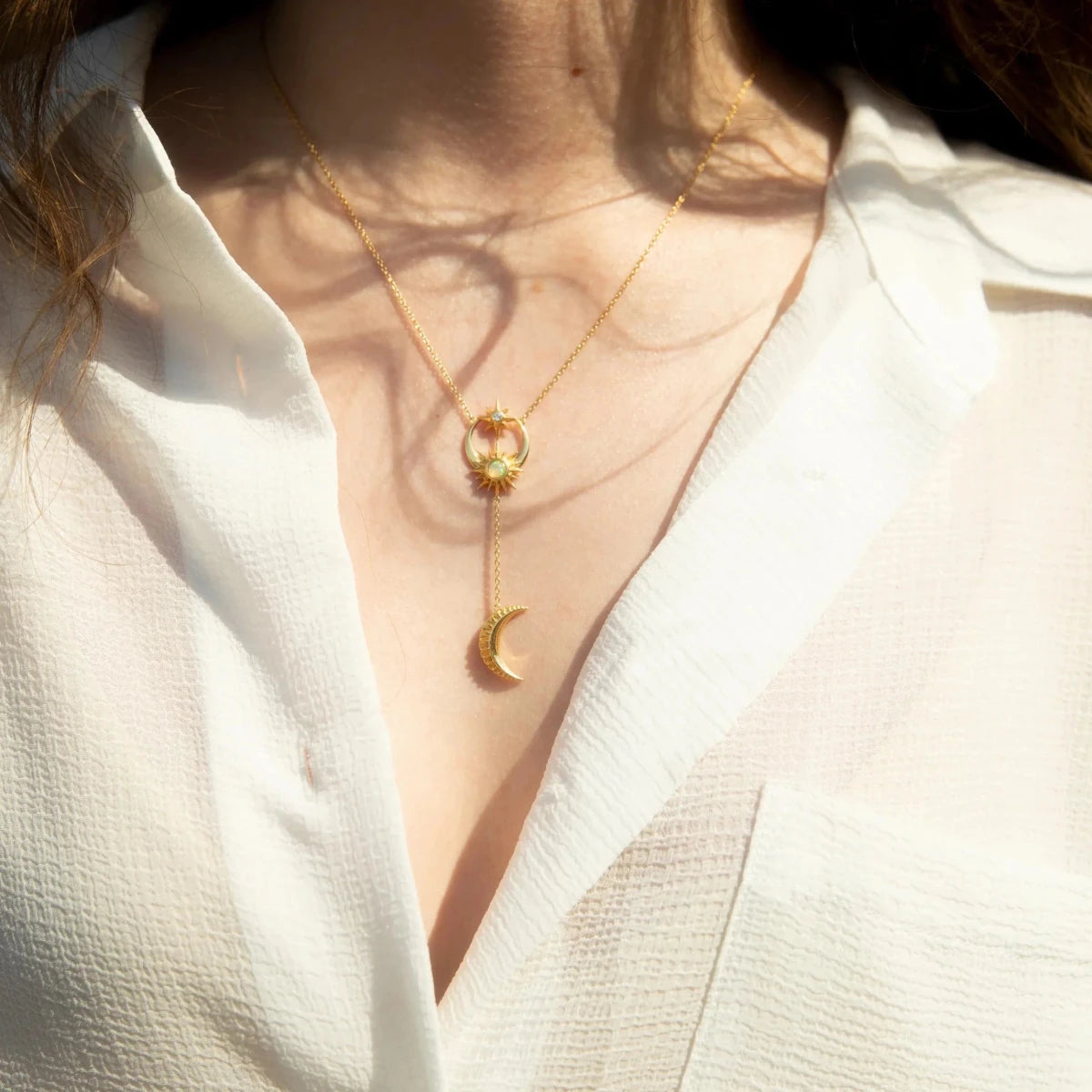 Sun / Moon & Stars Lariat Necklace - HOUSE OF SHE