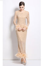 Susie Rhinestone Feather-Trim Maxi Dress - HOUSE OF SHE