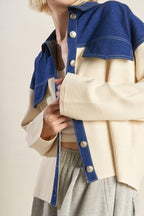 Sweet Harmony Denim Combination Jacket - HOUSE OF SHE