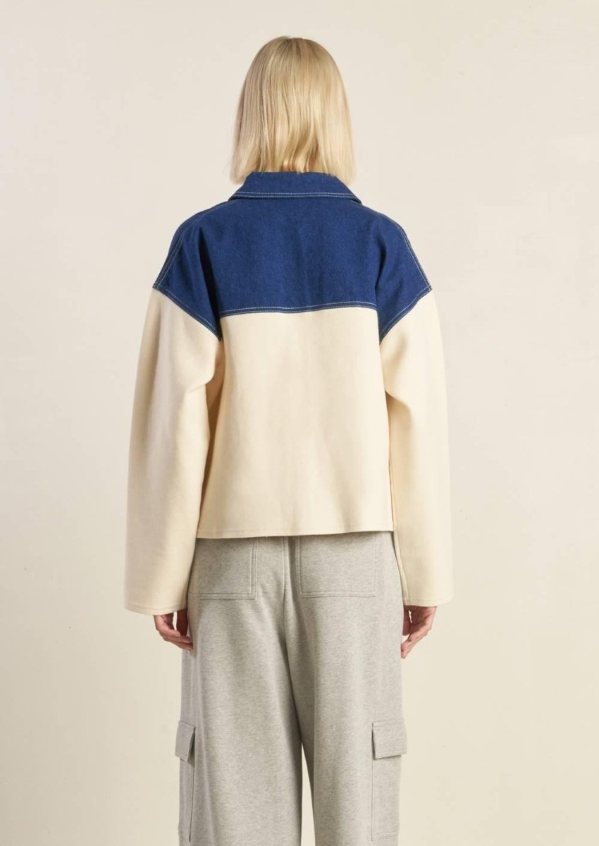 Sweet Harmony Denim Combination Jacket - HOUSE OF SHE