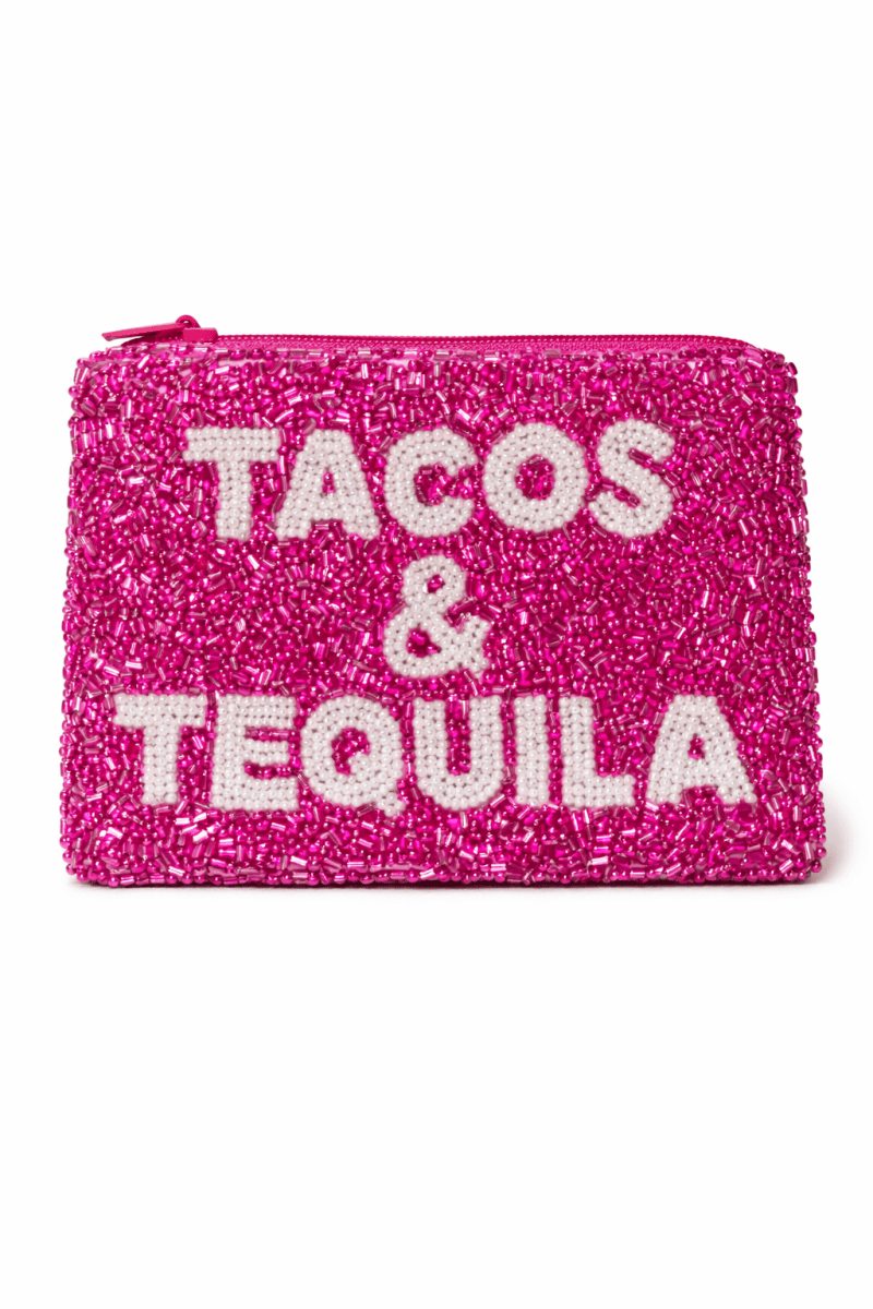 Tacos & Tequila Beaded Coin Purse - HOUSE OF SHE
