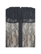 Taliah Black Sheer Lace Ruffled Collar Bodysuit - HOUSE OF SHE