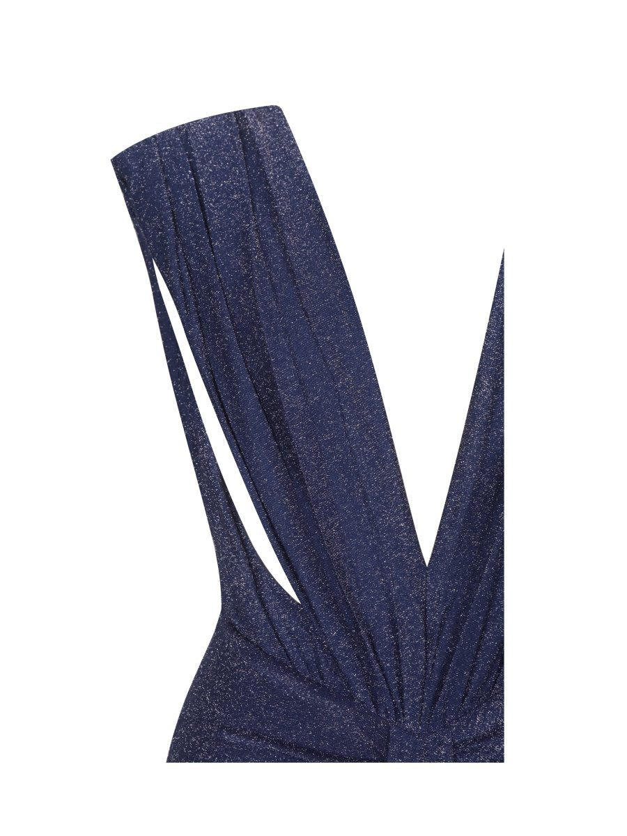Terri Navy Sparkle Plunging Backless Maxi Dress - HOUSE OF SHE