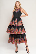THE BOTANICAL BALLGOWN WOVEN MIDI DRESS - HOUSE OF SHE