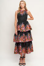 THE BOTANICAL BALLGOWN WOVEN MIDI DRESS - HOUSE OF SHE