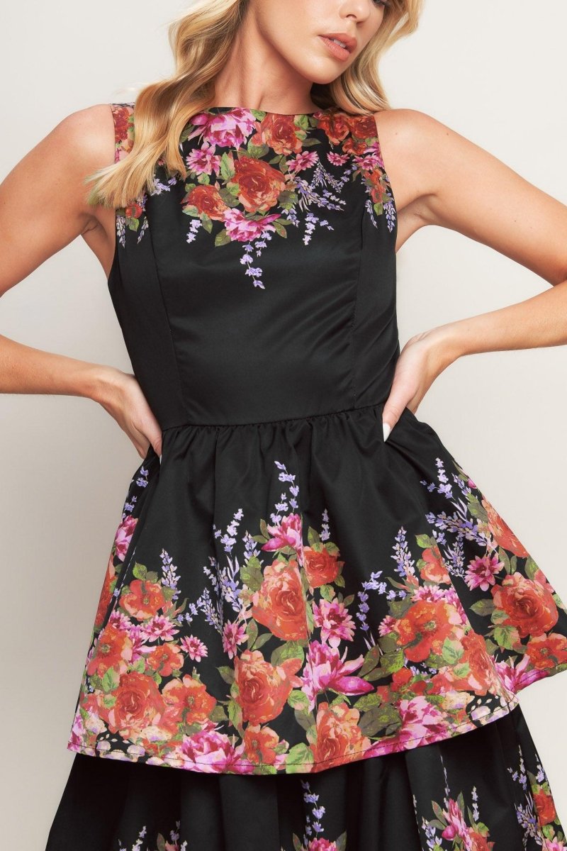 THE BOTANICAL BALLGOWN WOVEN MIDI DRESS - HOUSE OF SHE