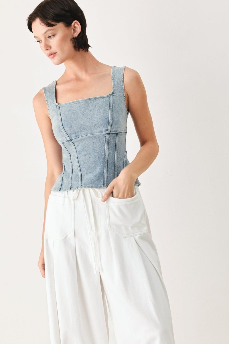 The Seabreeze Denim Top - HOUSE OF SHE