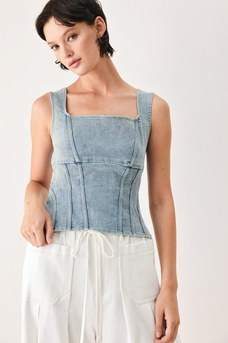 The Seabreeze Denim Top - HOUSE OF SHE
