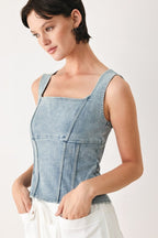 The Seabreeze Denim Top - HOUSE OF SHE