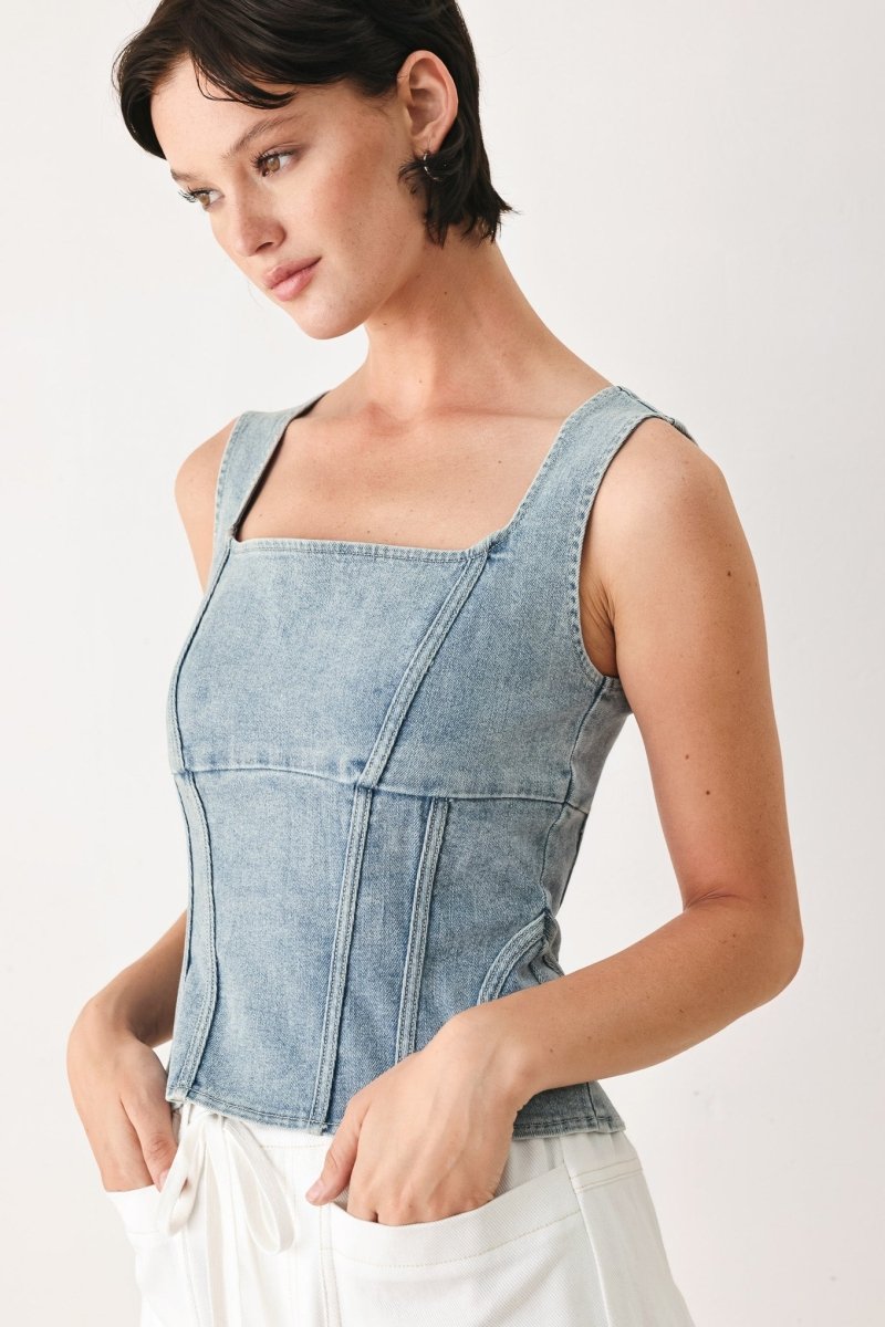The Seabreeze Denim Top - HOUSE OF SHE